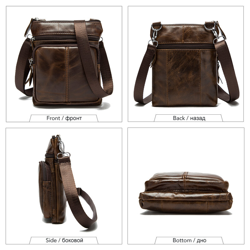 WESTAL – sac à bandoulière en cuir véritable pour homme, sacoche à rabat, sacoche en cuir naturel, M701