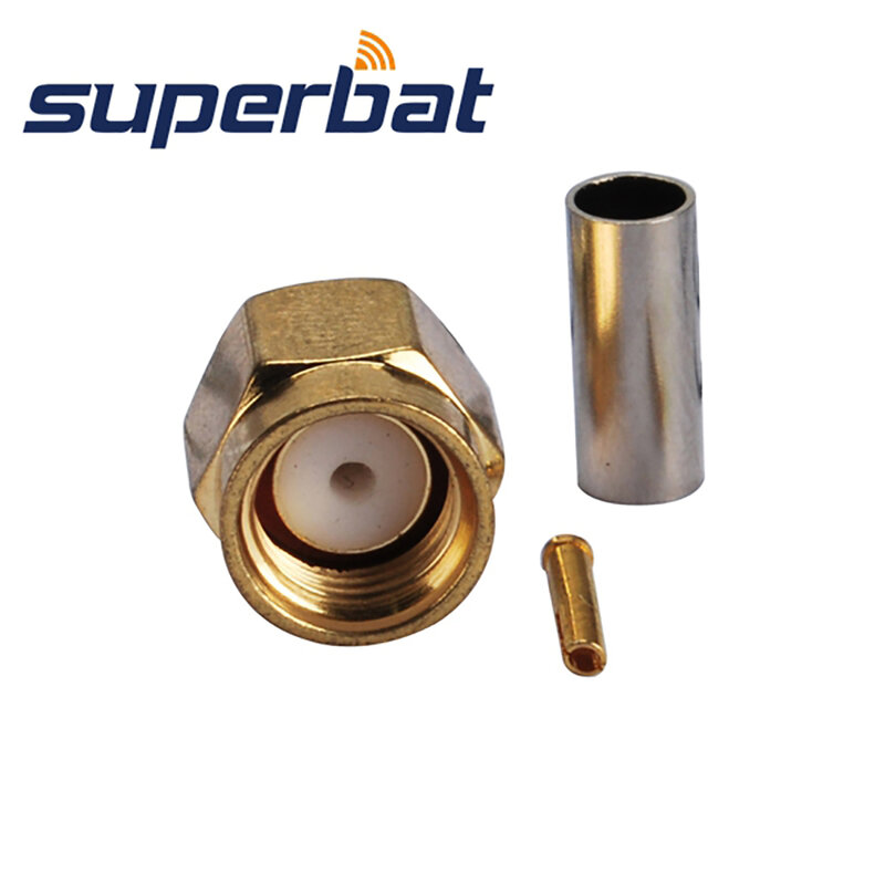 Superbat-engarce macho de 10 piezas, Pin hembra para Cable RG174,RG188A,RG316, LMR100