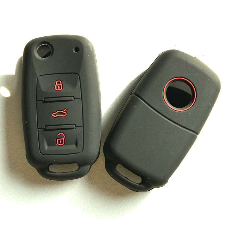 Silikonowe etui klucza samochodowego pokrowiec ochronny uchwyt do VW Golf POLO Bora dla Skoda dla Seat Leon Toledo Altea Ibiza obudowa pilota zdalnego sterowania