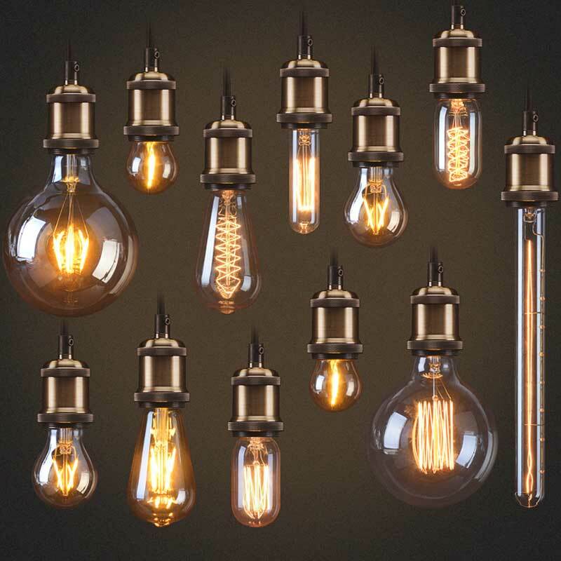 Retro Edison Light Bulb E27 220V 40W ST64 G95 Lamp Vintage Incandescent Bulb Edison Lampada Lamp Filament pendant light For Home
