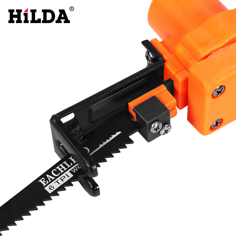 HILDA  Cordless Reciprocating Saw Metal Cutting Wood Cutting Tool Electric Drill Attachment With Blades Power Tool