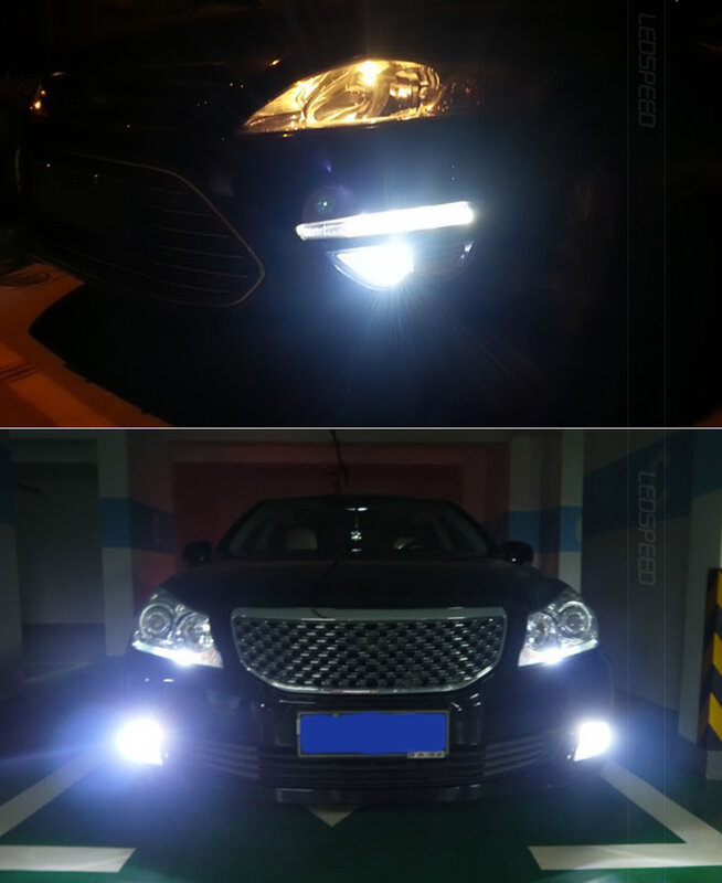 2 pçs canbus h11 luzes de nevoeiro carro led super brilhante 1200lm 6000 k nenhum erro lâmpadas led branco 12 v condução correndo lâmpada