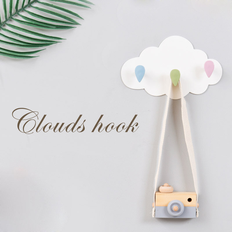 Creative Cute Star Moon Cloud Shape Nail-free Wall Clothes Hooks Kids Room Decorative Key Hanging Hanger Kitchen Storage Hook