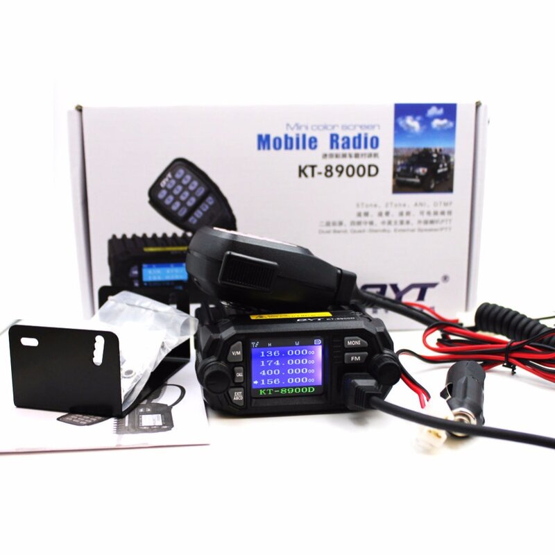 Rádio móvel de exibição quádrupla de banda dupla, grande display LCD, KT8900D, 25W, 136-174, 400-480MHz, novo, KT8900D