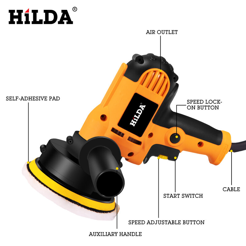 Hilda-電気自動車研磨機,調整可能な速度の研磨機,車の付属品の固定ツール