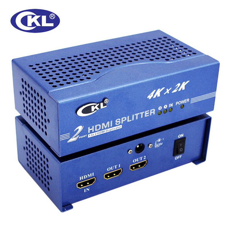 CKL-HD-9242 con 2 puertos 3D HDMI, divisor de 1,4 V, 1 en 2 salidas, 1x2, distribuidor HDMI, HDTV 2K x 4K 4K x 2K, vídeo