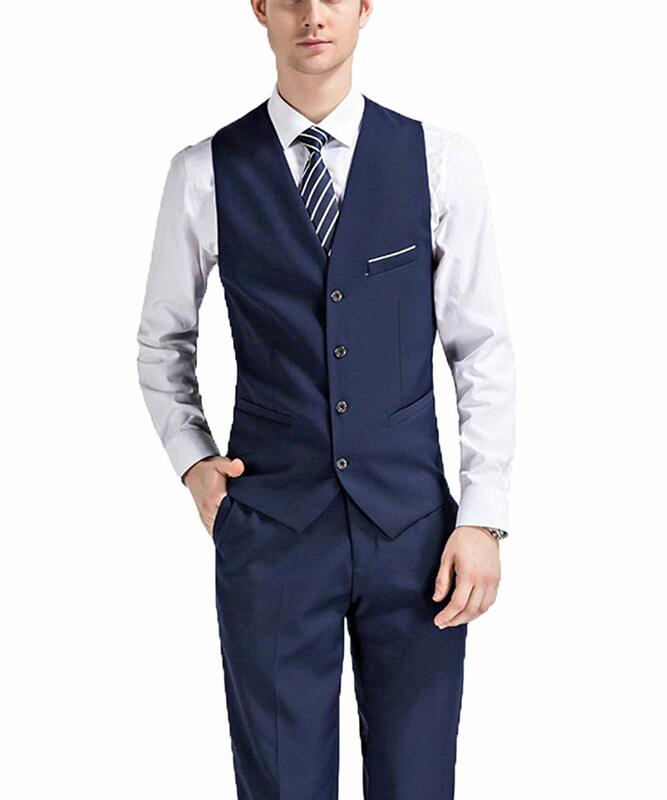 Męskie 3 kawałki garnitury Slim Fit formalne biznes kostium imprezowy wycięcie klapy smokingi garnitury ślubne marynarka + kamizelka + spodnie