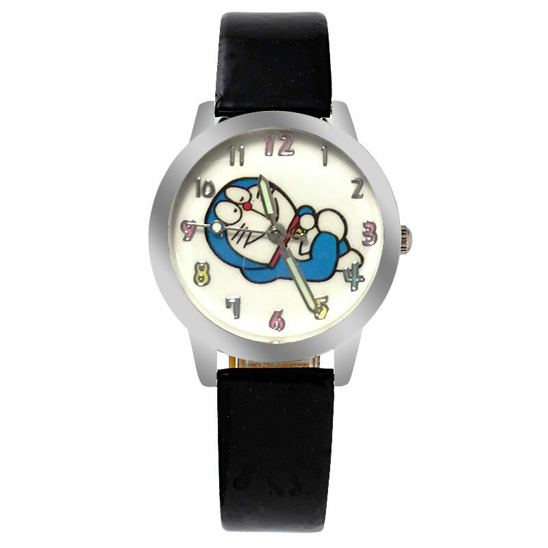 새로운 만화 PU 가죽 스트랩 어린이 시계, 귀여운 만화 패턴 기계 징글 고양이 쿼츠 시계, 소년 소녀 손목 시계