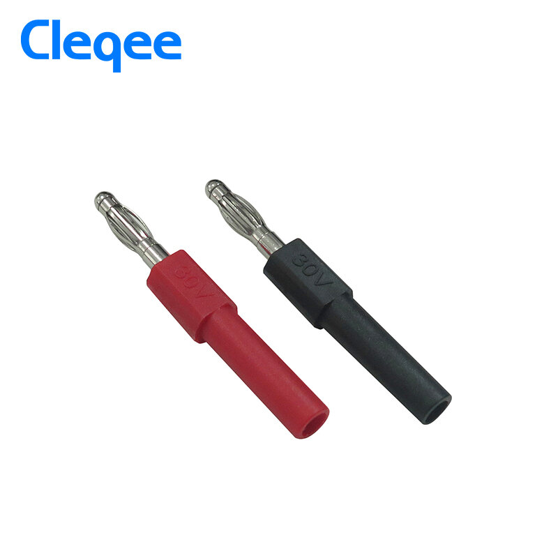 Cleqee P7021 2pcs 4mm Male to 2mm Female Banana Plug Jack For Speaker Test Probes Converter Connectors
