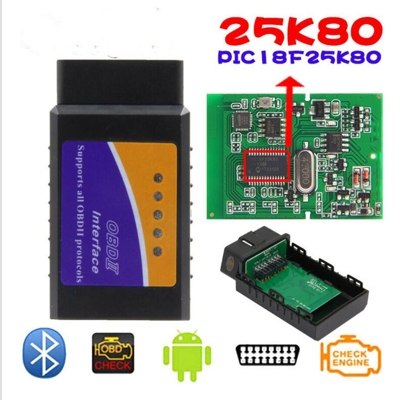 Мини-сканер ELM327 V1.5 Bluetooth OBD2, супер мини-считыватель кодов ELM 327 OBD2, мини-считыватель кодов OBDII