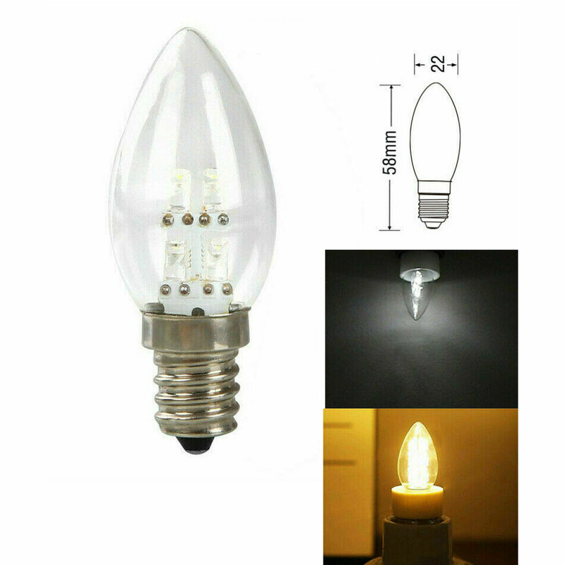 Bombilla LED E12 Para candelabro, lámpara de vela equivalente a 10W, luces blancas cálidas/frías para el hogar, CA 110V 220V, 1 unidad