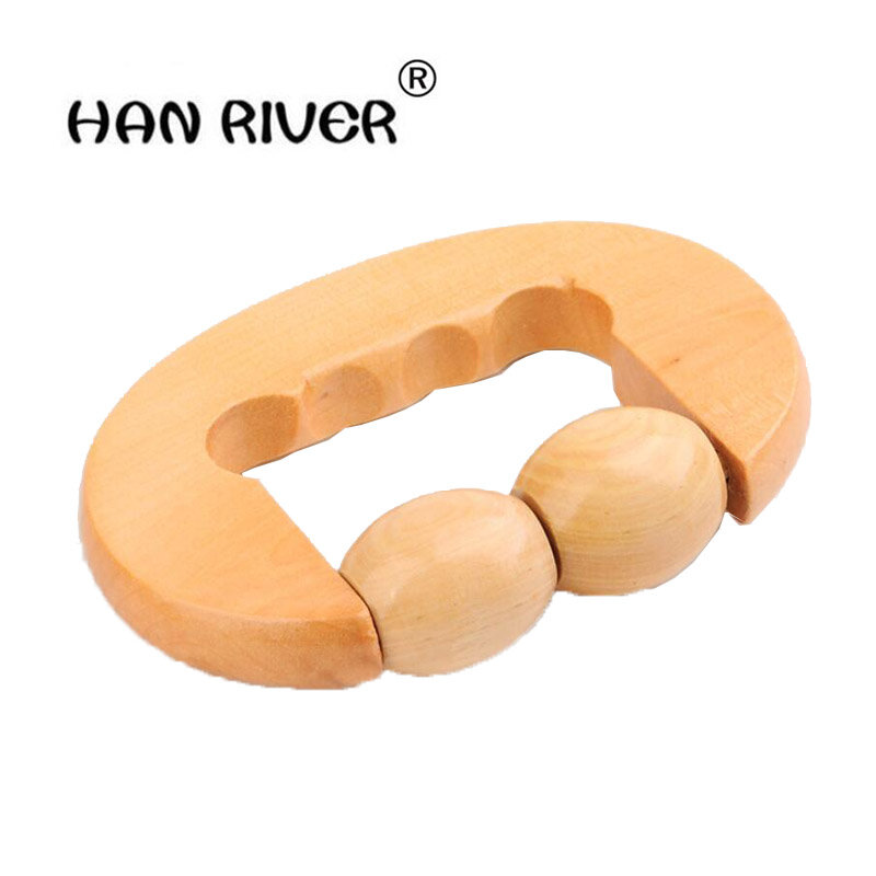 HANRIVER The new wooden massager two ball roller mixed batch of portable massage body