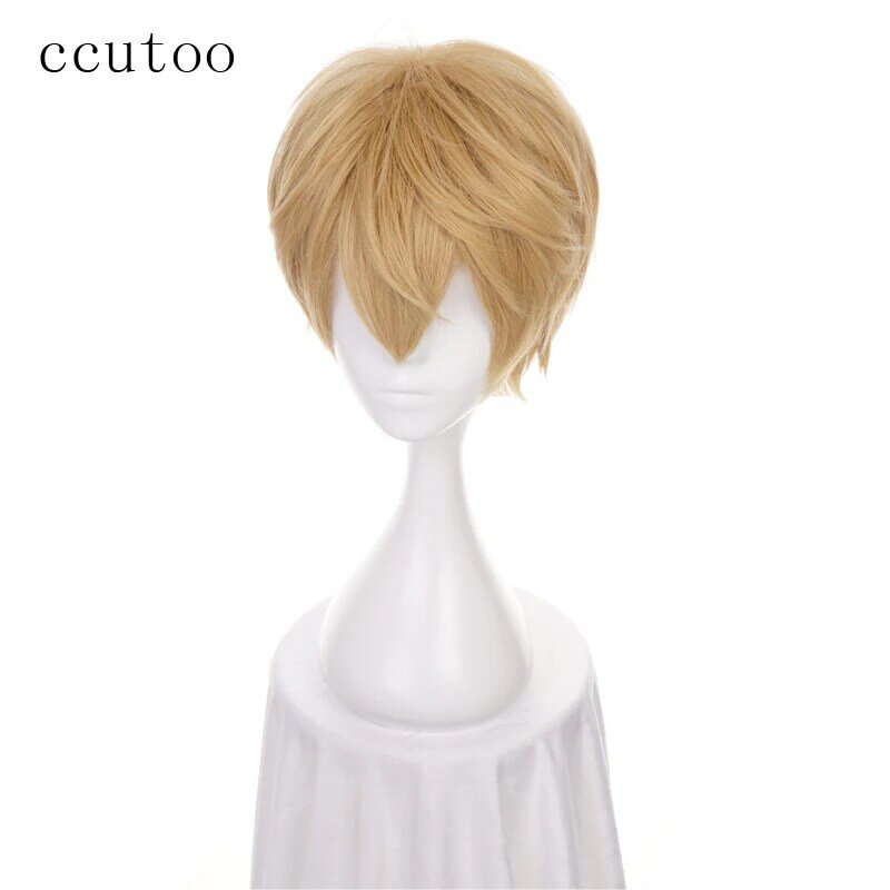 Ccutoo-peluca sintética de capas mullidas, pelo corto de fibra resistente al calor, Kano, Rubio, amarillo, mezcla, 30cm
