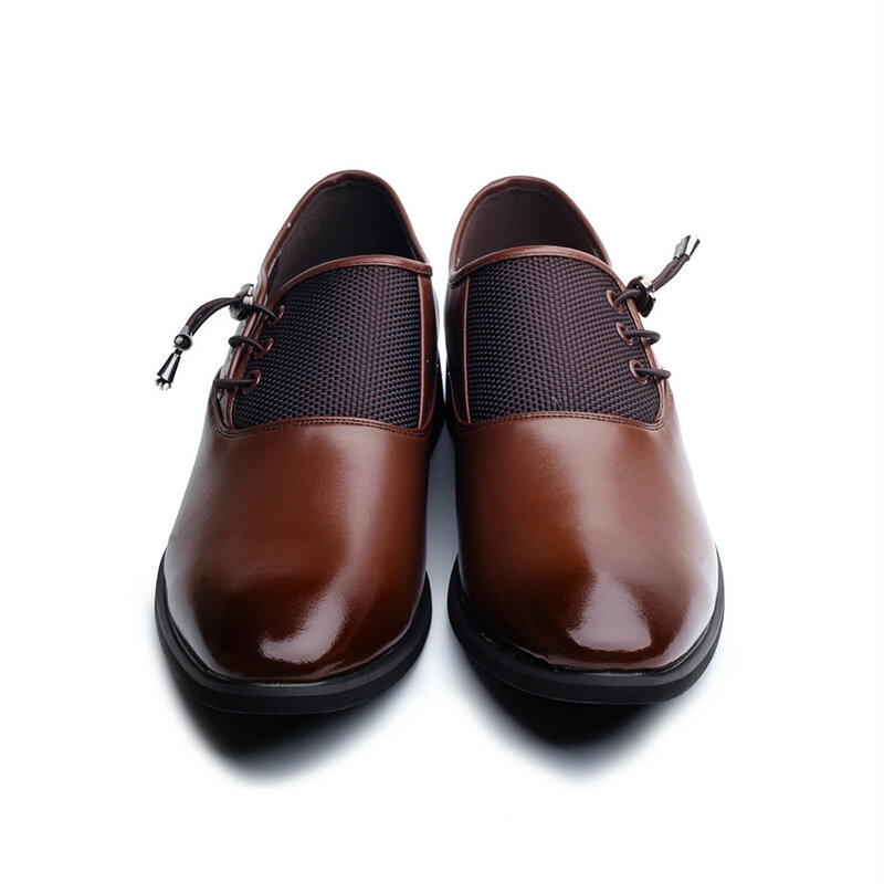 Marka mężczyźni moda Retro Oxford buty marka lato formalna sukienka biurowa buty mężczyźni obuwie ślubne rozmiar 38-47