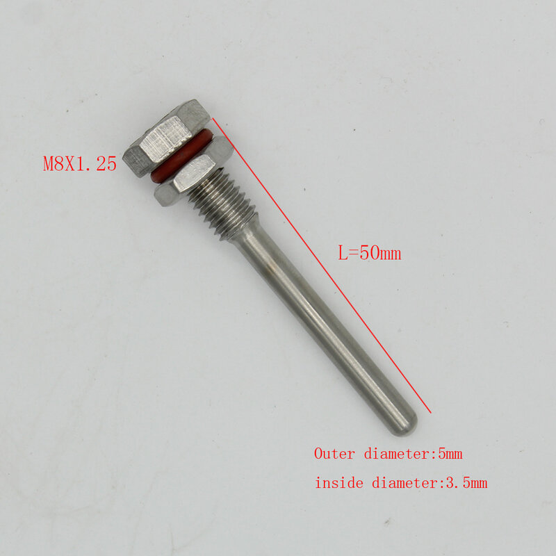Stainless Steel Thermowell M8X1.25 Threads for Temperature Sensors Thermowells For Temperature Instruments Thermometer