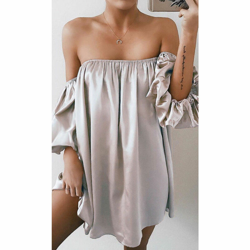 Summer Sexy Dress for Womens Strapless Off Shoulder Casual Elegant Evening Party Holiday Mini Dress Sundress Cover UP
