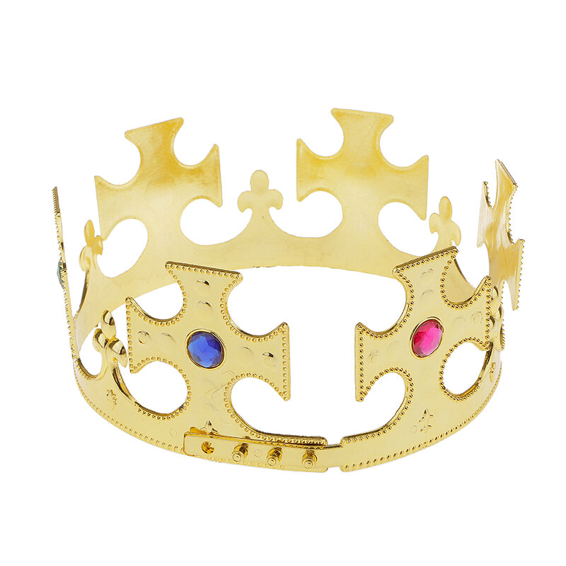 Prettyia Mới Lạ Vàng Nhựa Vị Vua Hoàng Hậu Vương Miện Hoàng Gia Áo Lạ Mắt Trang Phục Hóa Trang Nón Mũ Thái Phụ Kiện Cài Áo