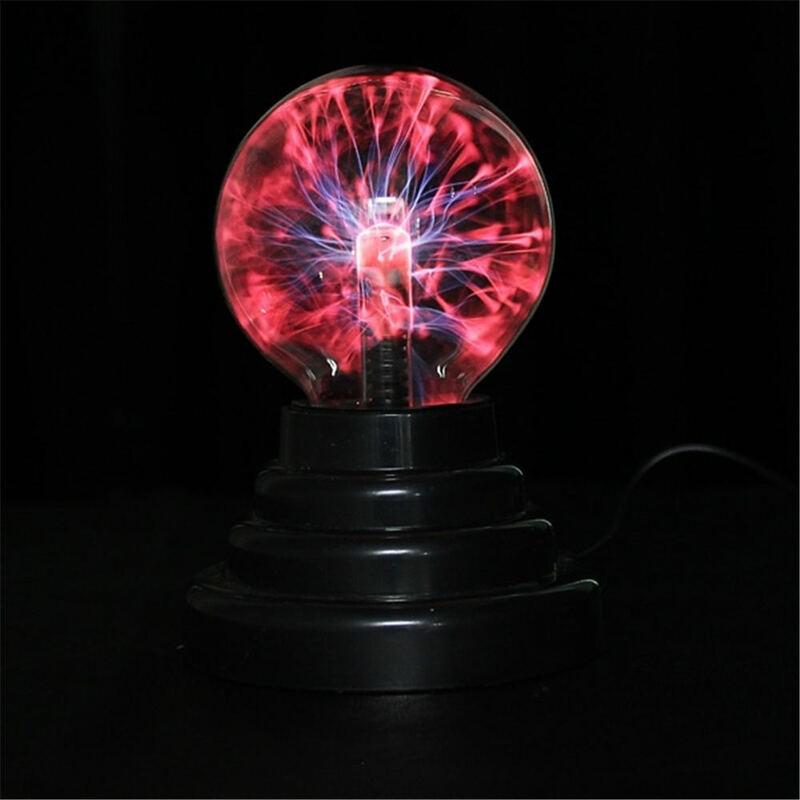 Bunte magische Kristall lampe Dekoration Tisch leuchte schwarzer Sockel Glas Plasma kugel Blitzlicht mit USB-Glitzer lampe