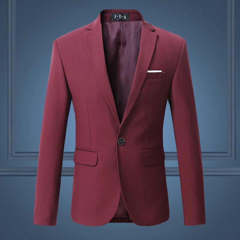 Roupa de cavalheiro masculina, de alta qualidade, slim, casual, branca, tamanho grande, fluxo de cor pura, blazers masculinos