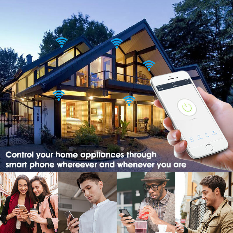ทอง/เงินLed Dimmerสวิตช์Wifi Smart Life/Tuya Touch Control Stepless 400วัตต์พร้อมหลอดไฟใช้งานร่วมกับWorks alexa Google Assistant