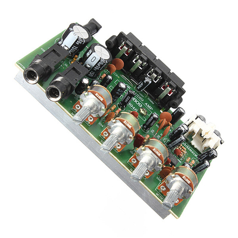 新しい電子回路基板12ボルト60ワットハイファイステレオデジタルオーディオパワーアンプボリュームトーンコントロールボードキット9センチx 13センチ