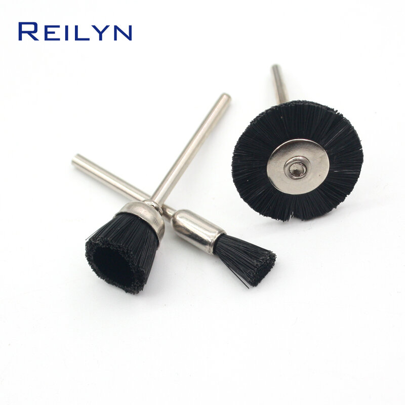 9 teile/satz Nylon Polieren Pinsel Mini Polieren Räder 3mm Kunststoff Faser Pinsel Roller Dremel Zubehör