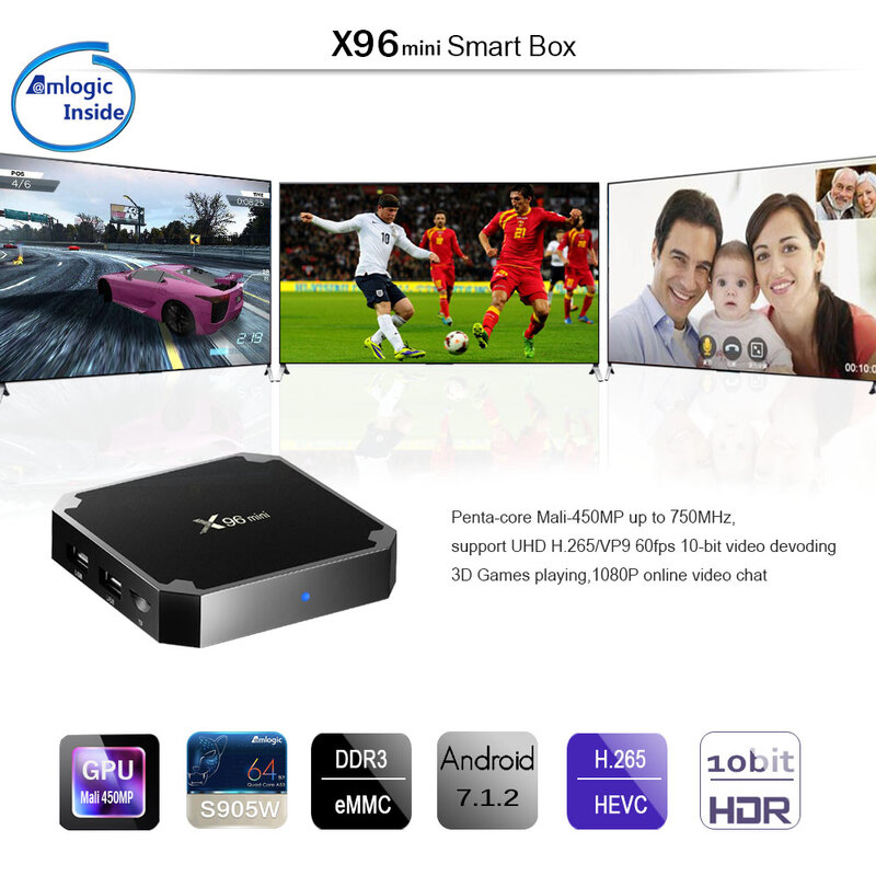 Francia IPTV X96 Mini Android tv box 1 año neo tv pro suscripción 1300 + en vivo Europa francés Bélgica árabe Iptv m3u Dispositivo de tv inteligente