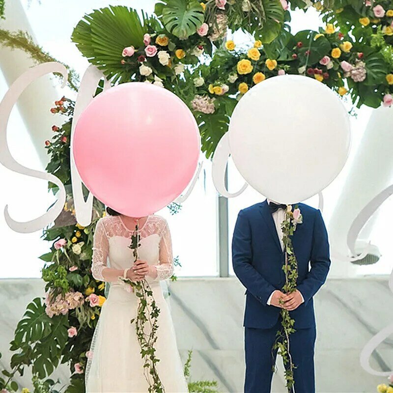 Balão gigante de látex de 36 polegadas, balão redondo de látex, com confete de coração e vermelho para decoração de aniversário e casamento, para meninos e meninas, 1 peça