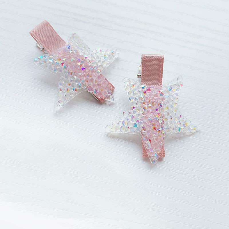 Children Crystal Rhinestones Shiny Star Hairgrips Baby Hair Pins Girls Hair Accessories Star-Shape Lovely Style Snap Hair Clips