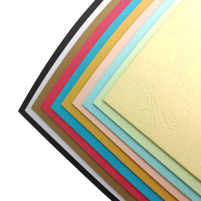 Papier de bureau dermatoglyphe à la mode 230 g/m², couverture colorée en relief A4 pour livre