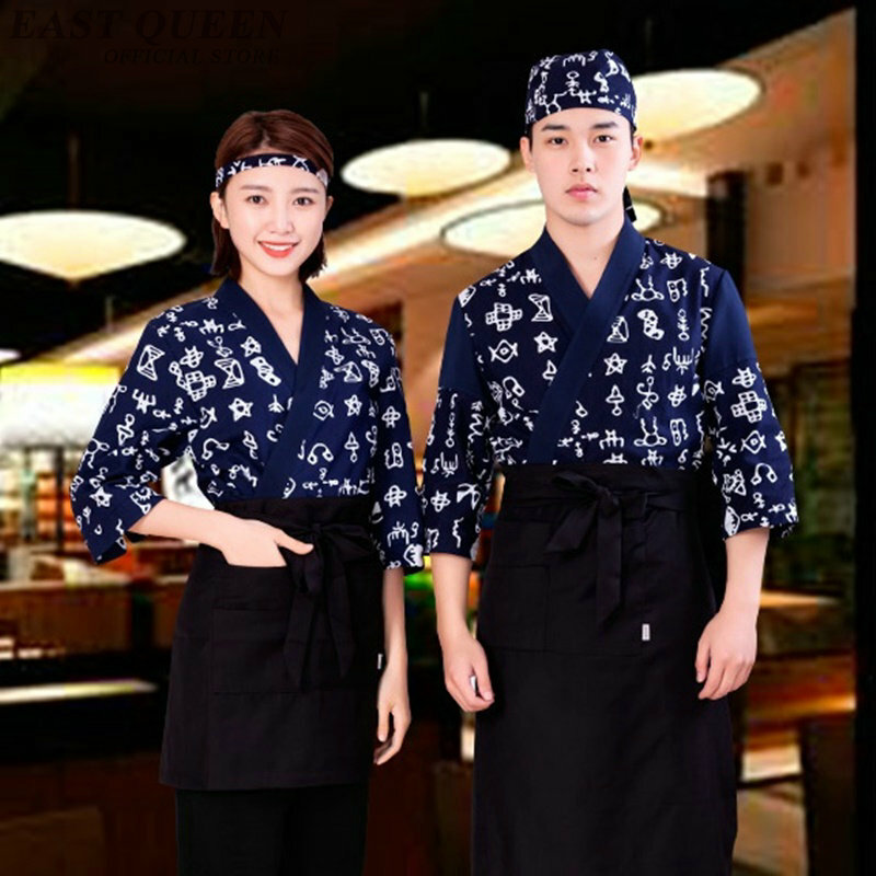 Accesorios para uniforme de chef de Sushi, uniformes japoneses para restaurante, suministro de servicio de comida rápida, camarero, camarera, ropa de Catering DD1018 Y
