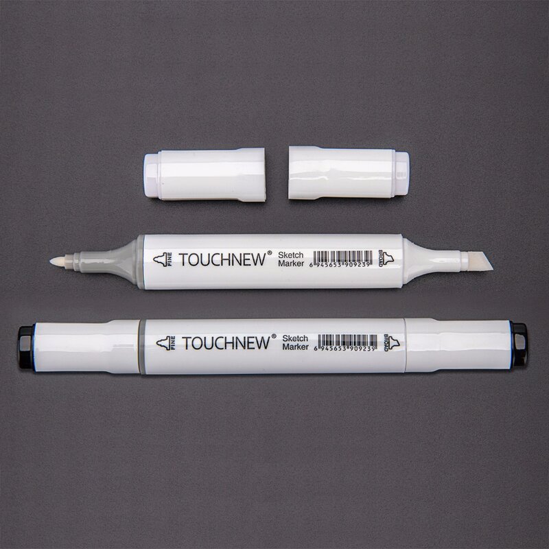 TOUCHNEW-rotulador de doble punta para dibujo, marcador de arte a base de Alcohol para Manga, Color gris cálido, 12/30 colores