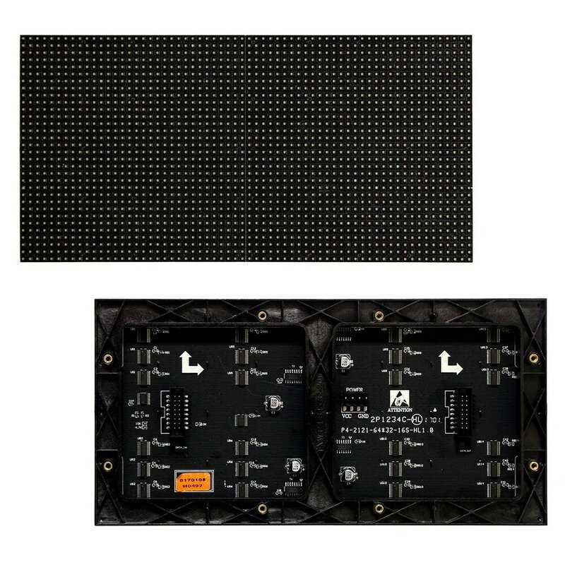 Módulo de pantallas LED P4 para interiores, matriz LED de 64x32 píxeles, señales LED a todo Color, paneles de pantalla SMD RGB P4, 256mm x 128mm