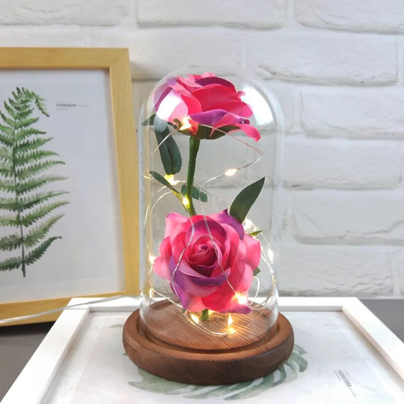 Ledusb piscando luminoso artificial fresco rosas romântico decorativo flor casamento presente do dia dos namorados para enviar os amantes aniversário