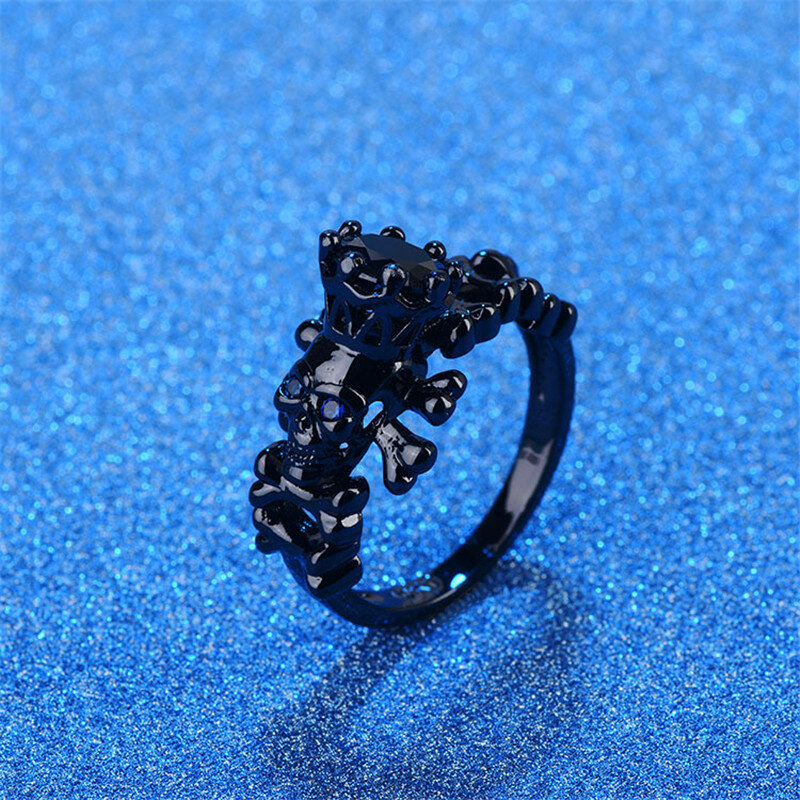 Модное ювелирное изделие в стиле панк с черепом, Женское кольцо AAAAA с цирконом, обручальные кольца Sz 5-11