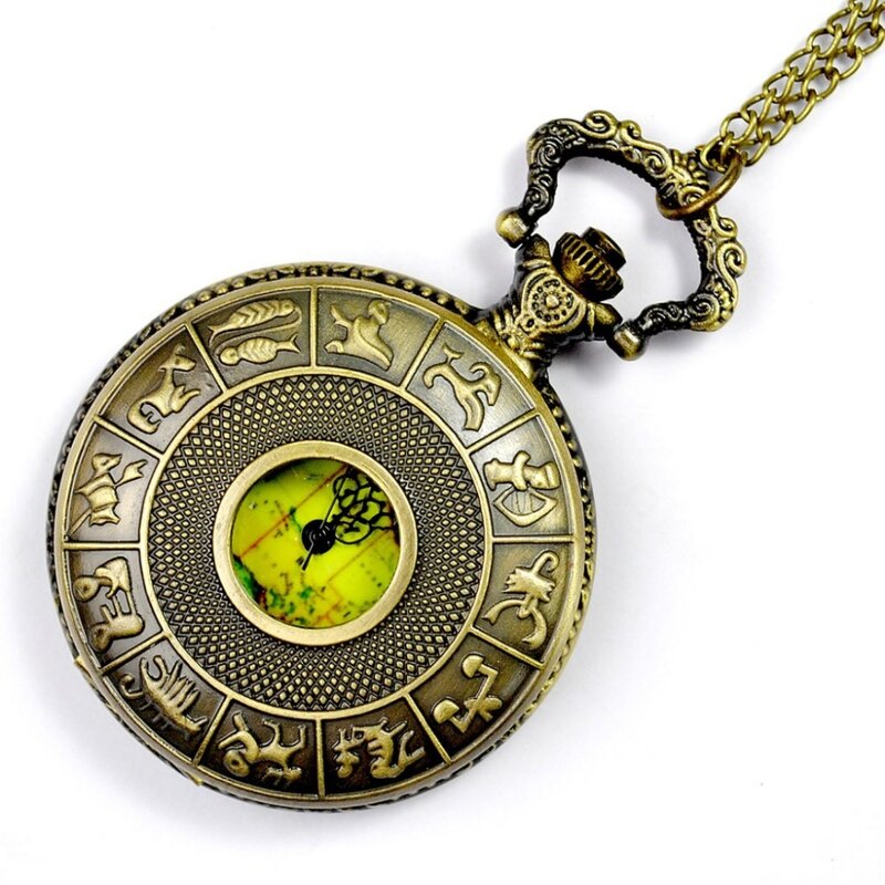 8093 unikalny miedziany zodiak Hollow Pierce kieszonkowy projekt Australia zegarek Fob przypadkowy łańcuch prezentowy dla mężczyzn i kobiet