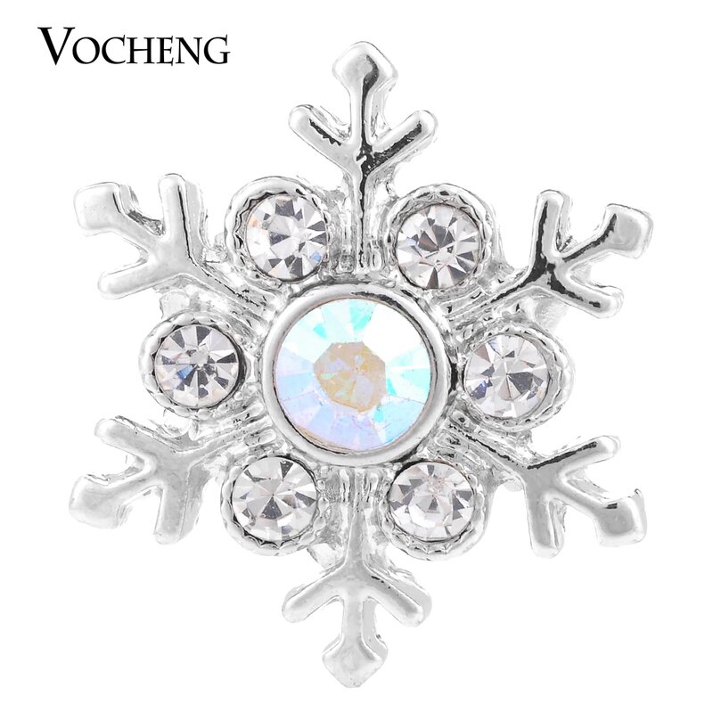 Vocheng ปุ่ม Snap Charms 18มม.4สี Glitzy เกล็ดหิมะคริสต์มาสของขวัญผู้หญิง Vn-1143