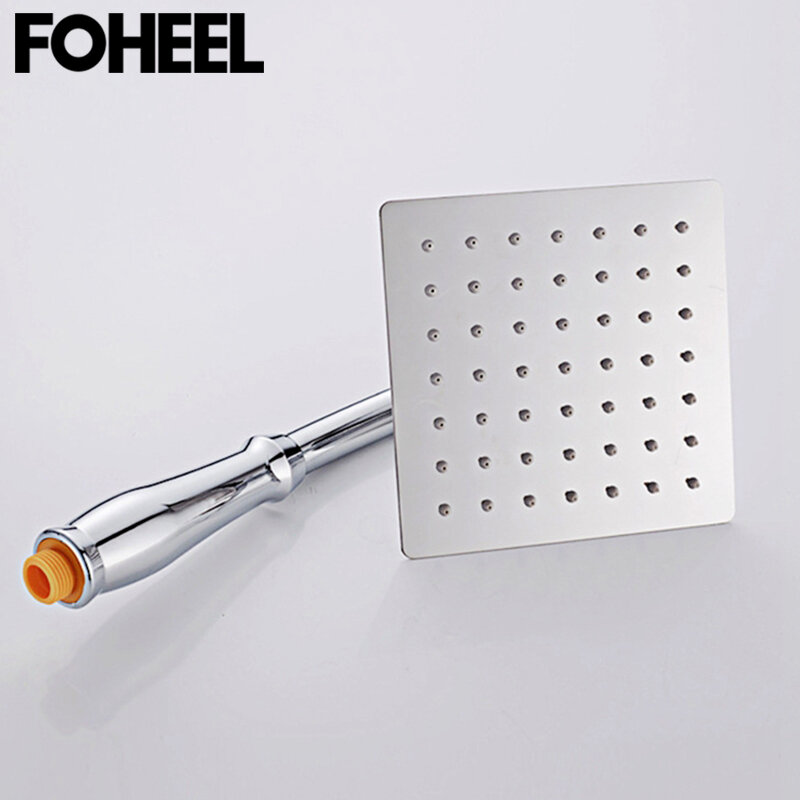 Foheel-ducha de chuveiro de aço inoxidável, 6 e 8 polegadas, economia de água, banheiro, chuveiro, spa, quadrado, portátil