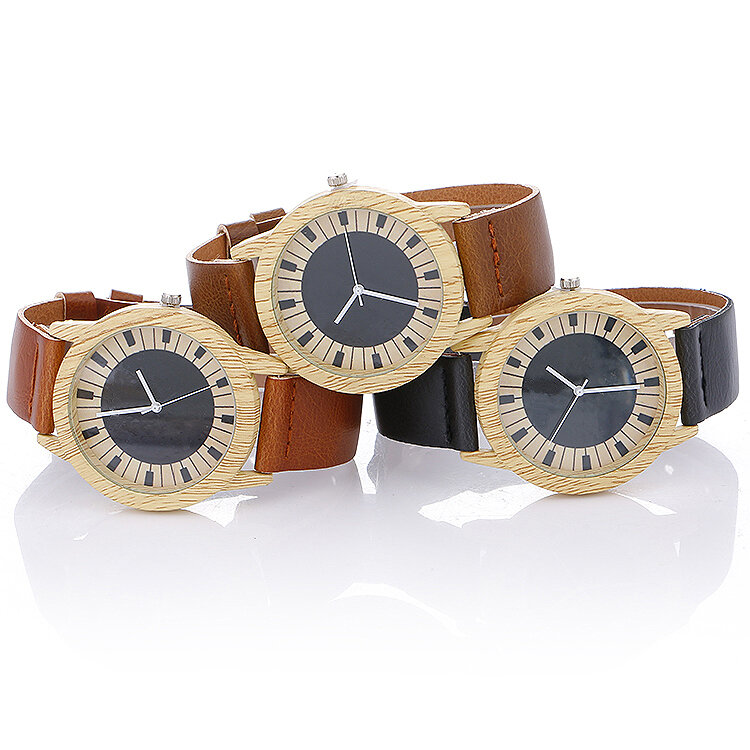 Nova moda casual pulseira de couro relógio de quartzo feminino estudantes coreanos simples imitati de madeira das mulheres dos homens relógios de moda reloj mujer