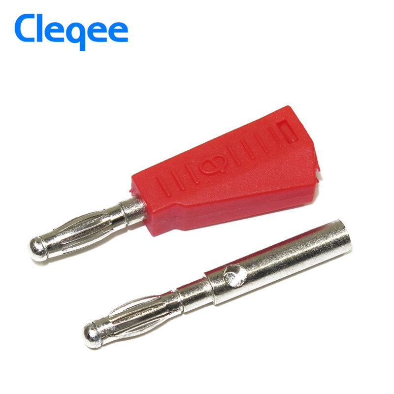 Cleqee-ニッケルコーティングコネクタp3002,10個,4mm,接続テスト用,赤,黒,黄,緑,青