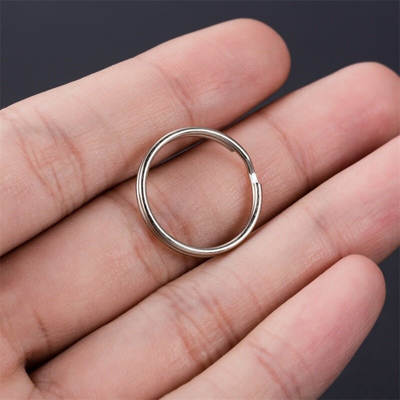 LLavero de eslabones redondos para hombre y mujer, accesorio de joyería con Clip de conector, anillo dividido, 10-20mm, 20 unids/bolsa