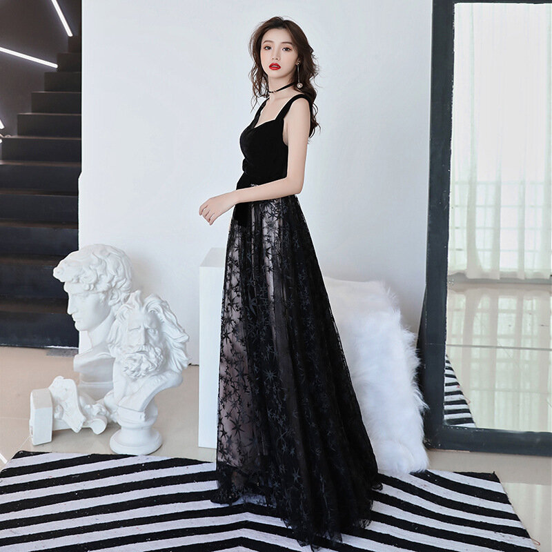 Sexy Đen Trung Quốc Cái Yếm Nữ Thêu Sườn Xám Váy Vestidos Chinos Cưới Phương Đông Gowns Đảng Dresses Quá Khổ 3XL