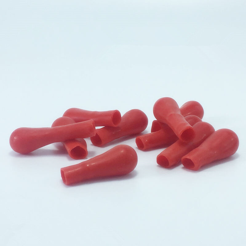 Bouchon en caoutchouc rouge compte-gouttes Durable, fournitures de laboratoire 10 pièces/lot