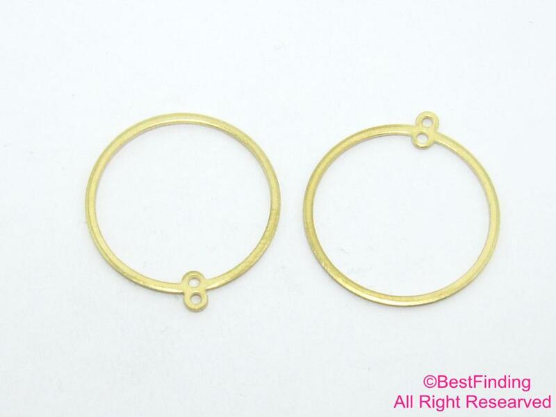 30pcs Brass Charms, Earring Connectors, Earring Accessories, Round Circle Brass Finding, 25x1mm, Jewelry making - R517