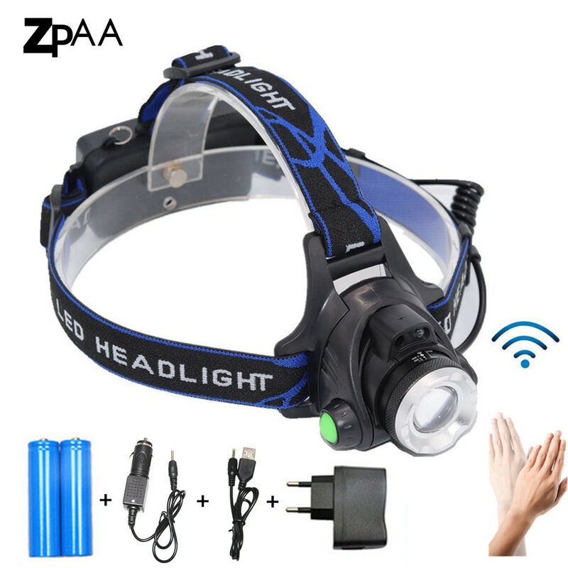 LED 5000LM XM-L T6 L2 Headlamp Zoomable Headlight Waterproof Head Torch Flashlight Head Lamp 18650 Battery Fishing Hunting Light