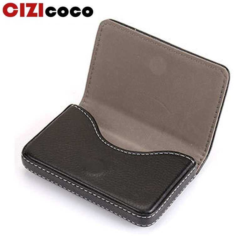 New Arrival High-Grade PU Leather+stainless Steel Men Credit Card Holder Women Metal Bank Card Case Card Box