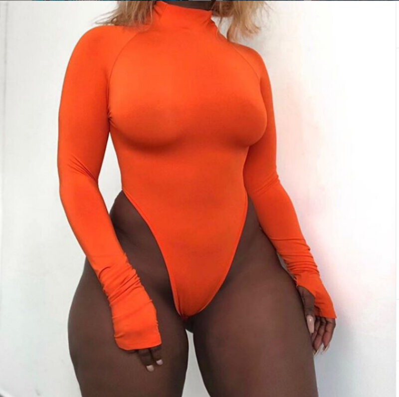 BKLD-body de Color liso para mujer, mono Sexy a la moda para fiesta en la playa, ropa de cuello alto para discoteca, novedad de 2019