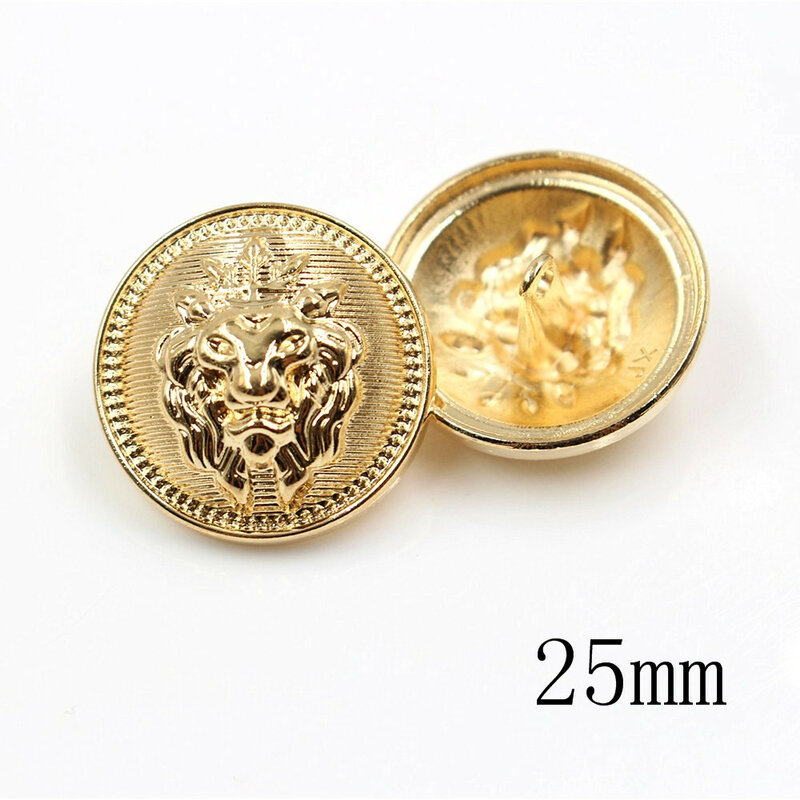 10 teile/los Lion kopf metall taste Gold für kleidung pullover mantel dekoration hemd tasten zubehör DIY JS-0239