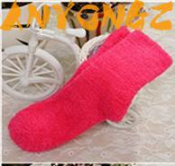 Anyongzu-Calcetines de terciopelo semicoral para mujer, medias de Color Natural, toallas de suelo con preservación del calor, 23cm -25cm, 3 par/lote
