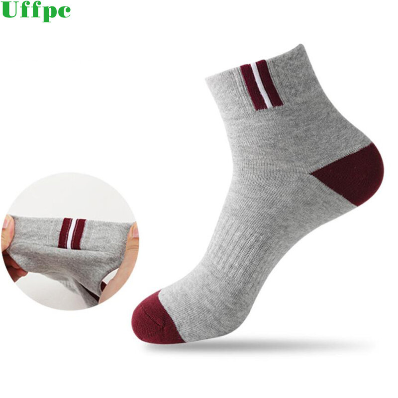 1 Pair High Quality Bamboo Men's Socks Casual Breathable Striped Business Short Sock Cotton Meias Chaussette Homme Men Socks